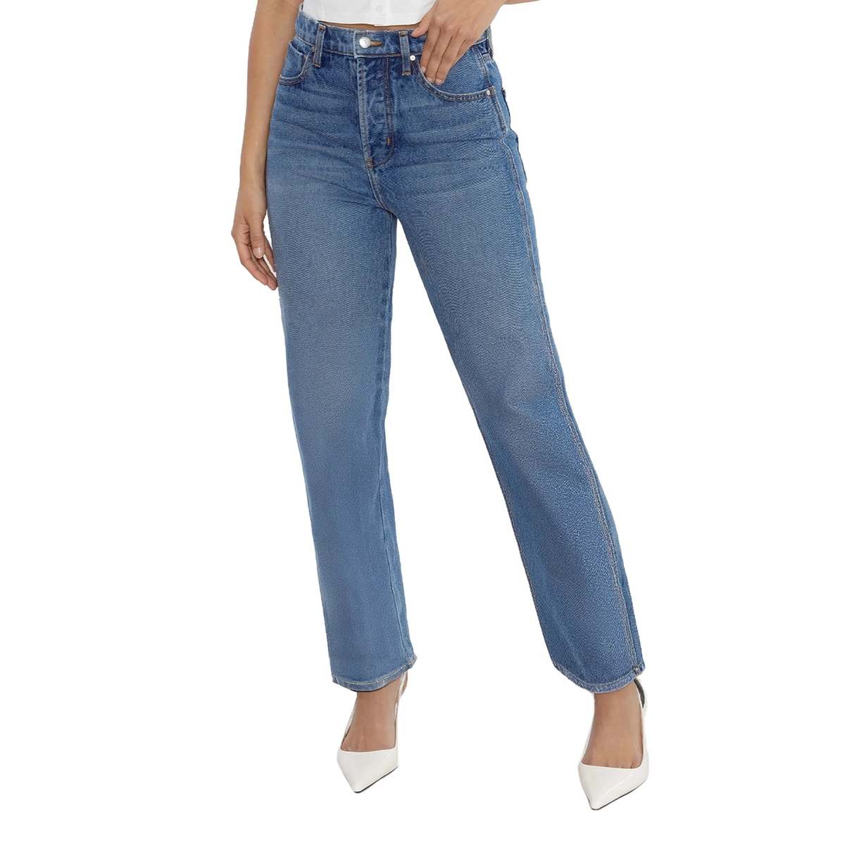 RUDES DENIM Tracy Straight Leg Jeans - Ocean - Image 3 of 5