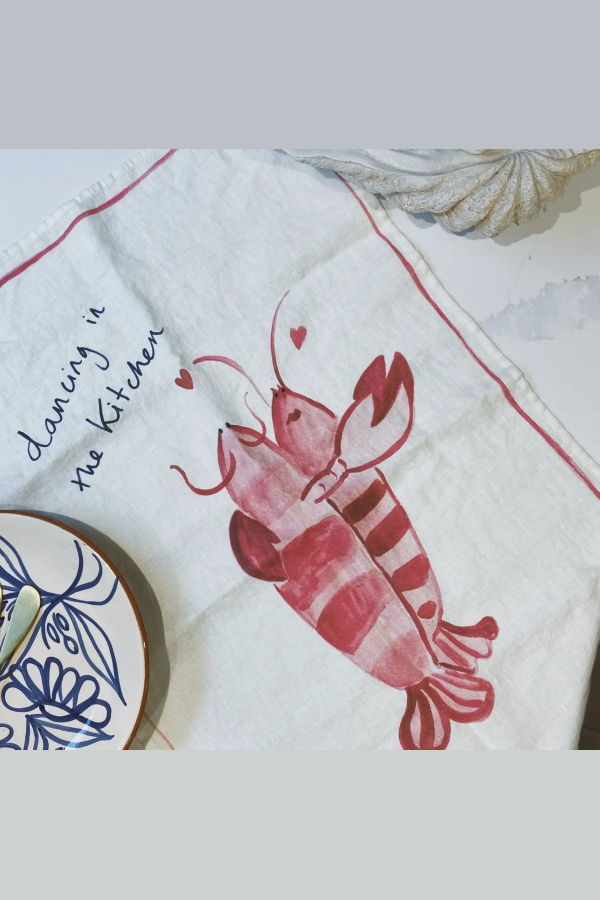 Dinette Dancing Lobsters Tea Towel