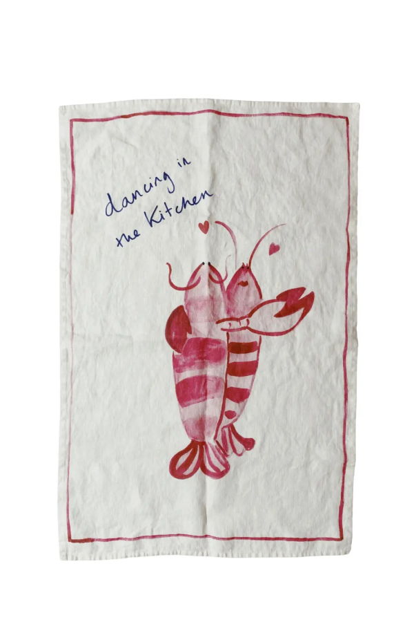Dinette Dancing Lobsters Tea Towel