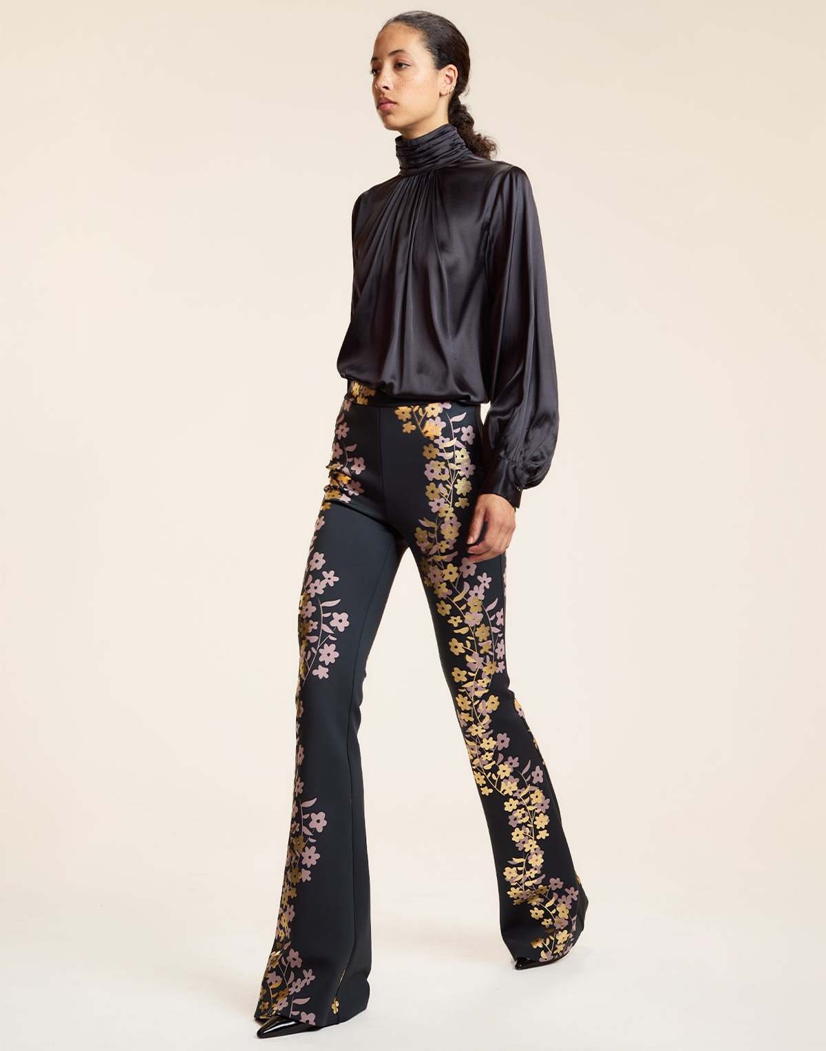 Cynthia Rowley Metallic Bonded Pants - Black Gold - Image 2 of 6