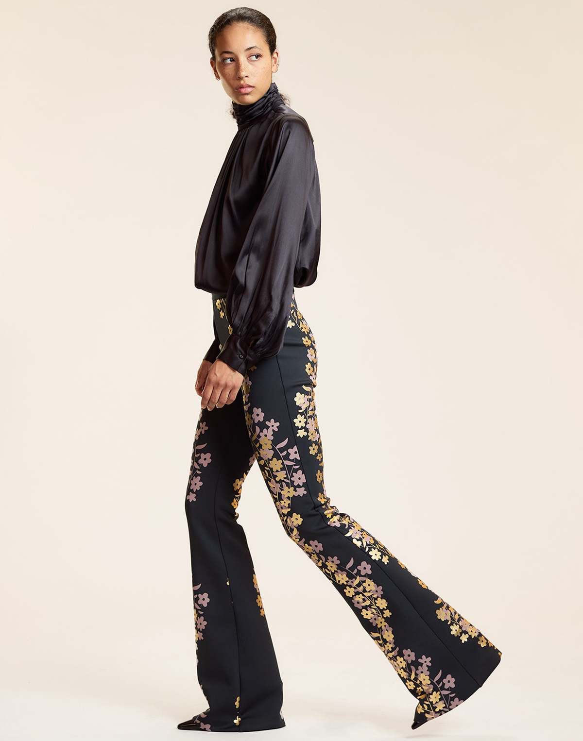 Cynthia Rowley Metallic Bonded Pants - Black Gold - Image 3 of 6
