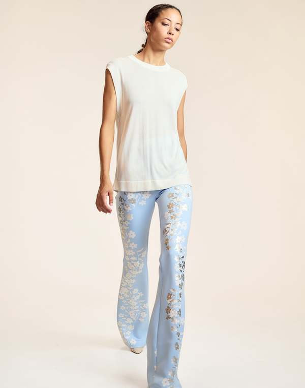 Cynthia Rowley Metallic Bonded Pants - Blusil