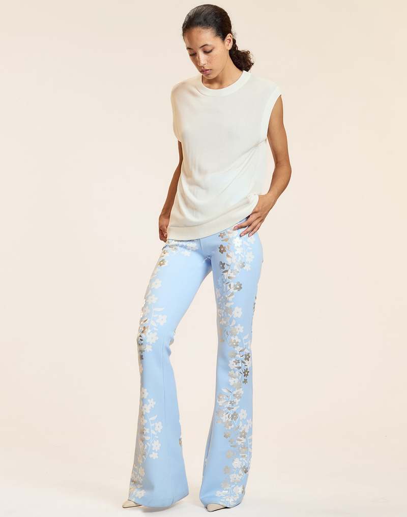Cynthia Rowley Metallic Bonded Pants - Blusil