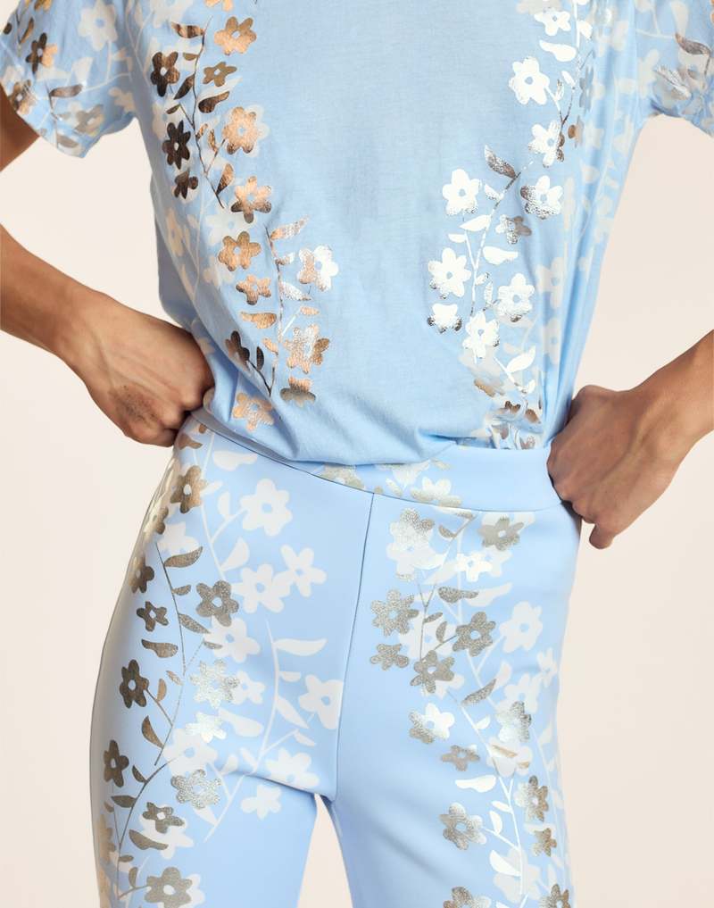 Cynthia Rowley Metallic Bonded Pants - Blusil