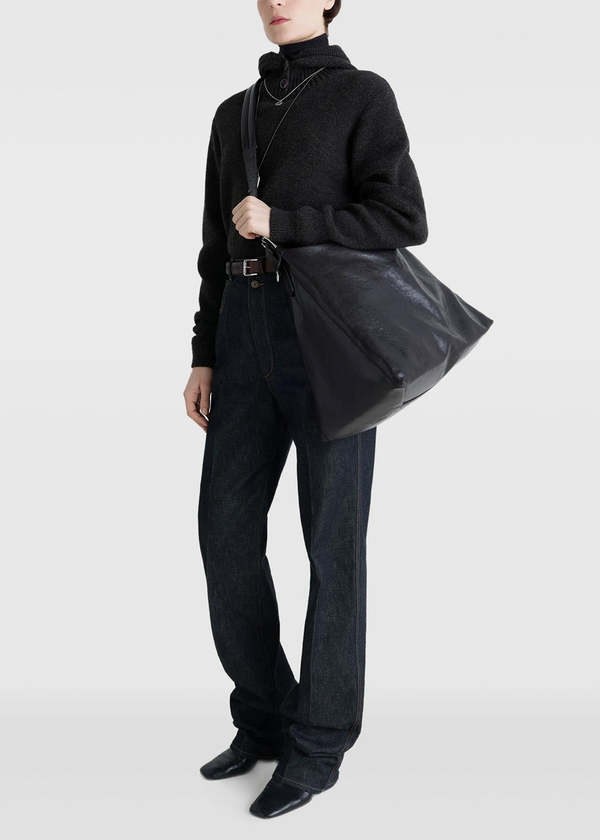 Lemaire Belted Hobo Bag - Dark Chocolate | Garmentory