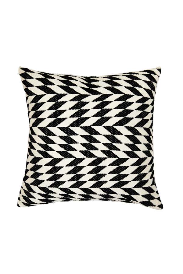 Archive New York Almolonga Diamond Pillow 12" x 20" - Black/Natural White 