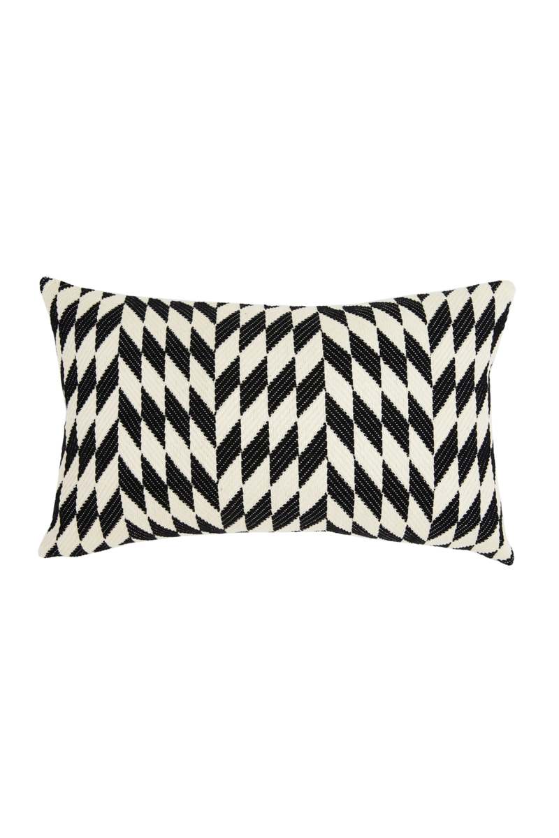 Archive New York Almolonga Diamond Pillow 12" x 20" - Black/Natural White 