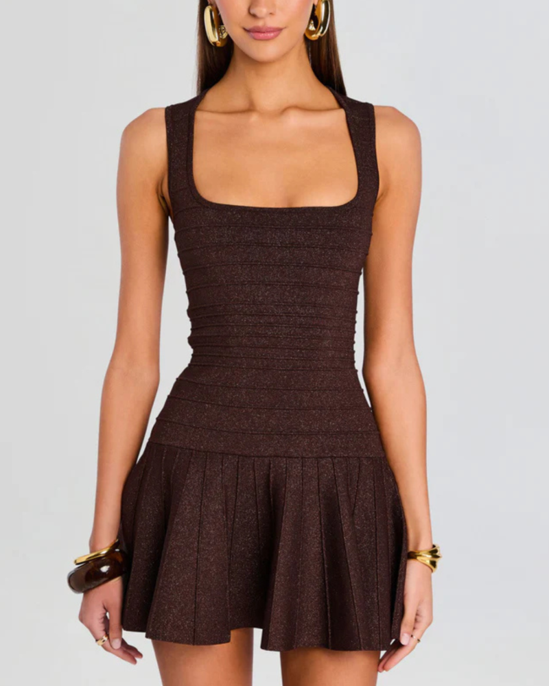 RETROFTE Caterina Knit Dress - Metallic Espresso