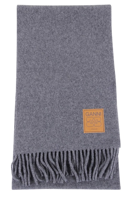 Ganni Mohair Gradient Scarf - Silver/Lake Blue | Garmentory