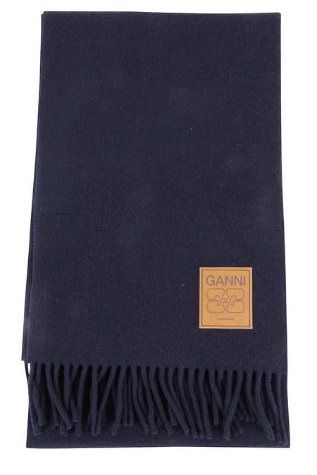 Ganni Mohair Gradient Scarf - Silver/Lake Blue | Garmentory