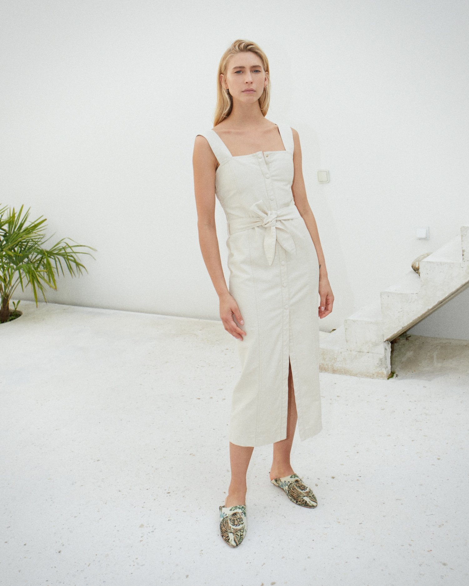 Nanushka SALLY Denim dress Creme