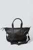 Unisex Assembly Leather Travel Tote - Black - Thumbnail 1