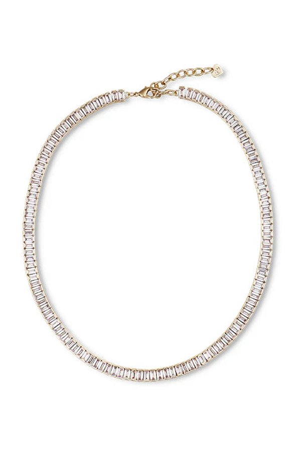 Hart Baguette Tennis Necklace - Gold/Diamonds