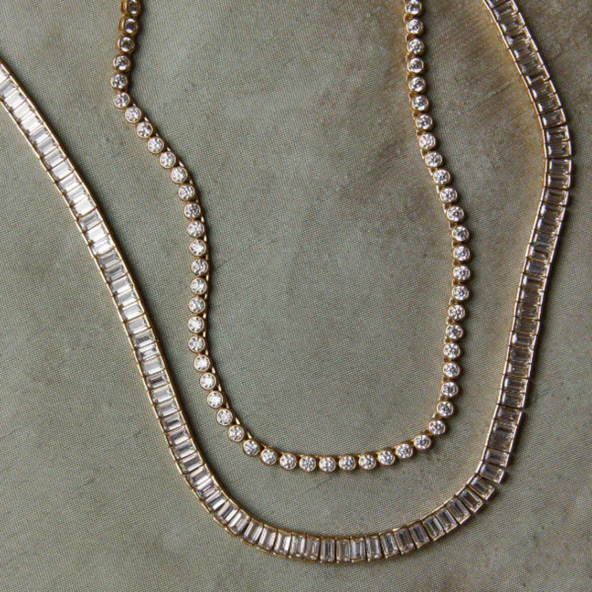 Hart Baguette Tennis Necklace - Gold/Diamonds - Image 4 of 4