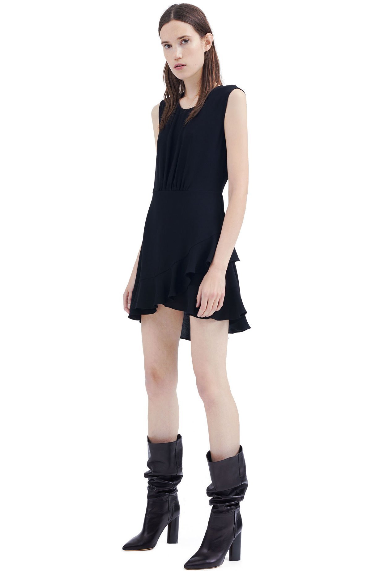 IRO Arcas Ruffle Bottom Dress - BLACK | Garmentory IRO Arcas Ruffle Bottom Dress - BLACK | Garmentory