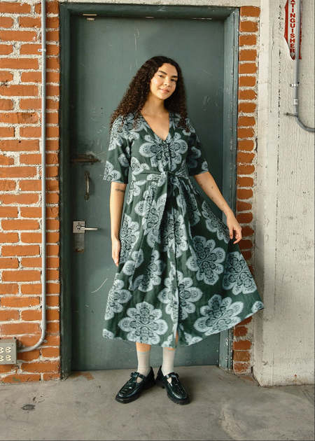 Baserange Clavo Dress - Blue Black | Garmentory