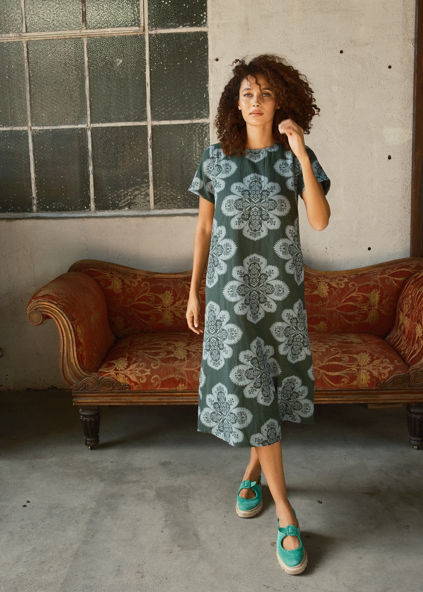 slim fit dress slacks MAEVE dress Geo Shell Olive