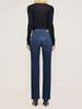 DL 1961 Patti Straight High Rise Jeans - Blue Cave - Thumbnail 4