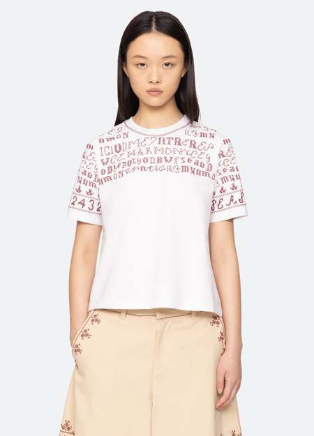 Sea NY Mable Cambric Short Sleeve Smocked Top - Ivory | Garmentory