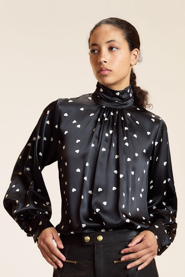 Cynthia Rowley Monroe Silk Blouse - Black