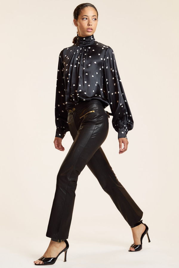 Cynthia Rowley Monroe Silk Blouse - Black