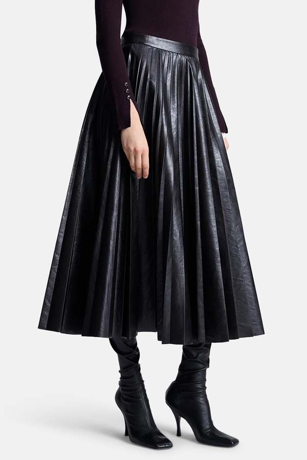 A.L.C. Etta Vegan Leather Midi Skirt