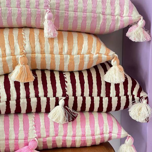 Archive New York Antigua Pillow - Bubblegum Pink Striped