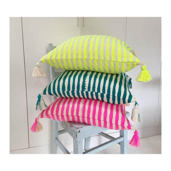 Archive New York Antigua Pillow - Jade Stripe