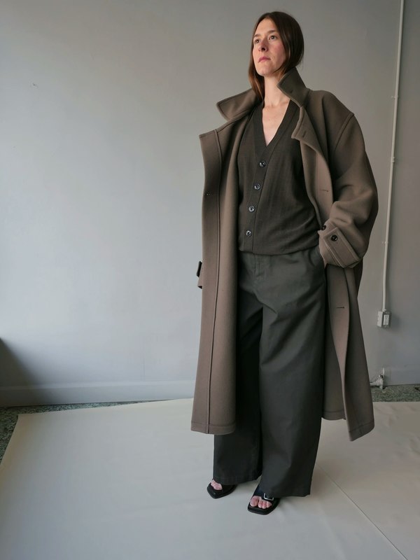 Lemaire Wrap Coat - Dark Squirrel | Garmentory