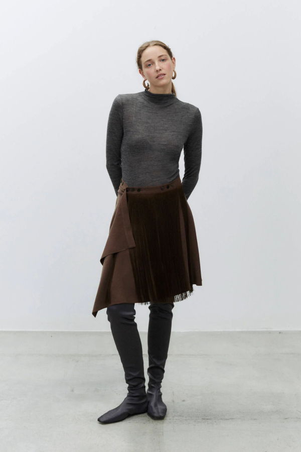 Alysi Short Fringed Skirt