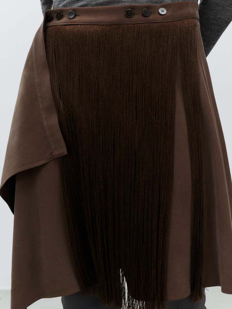 Alysi Short Fringed Skirt