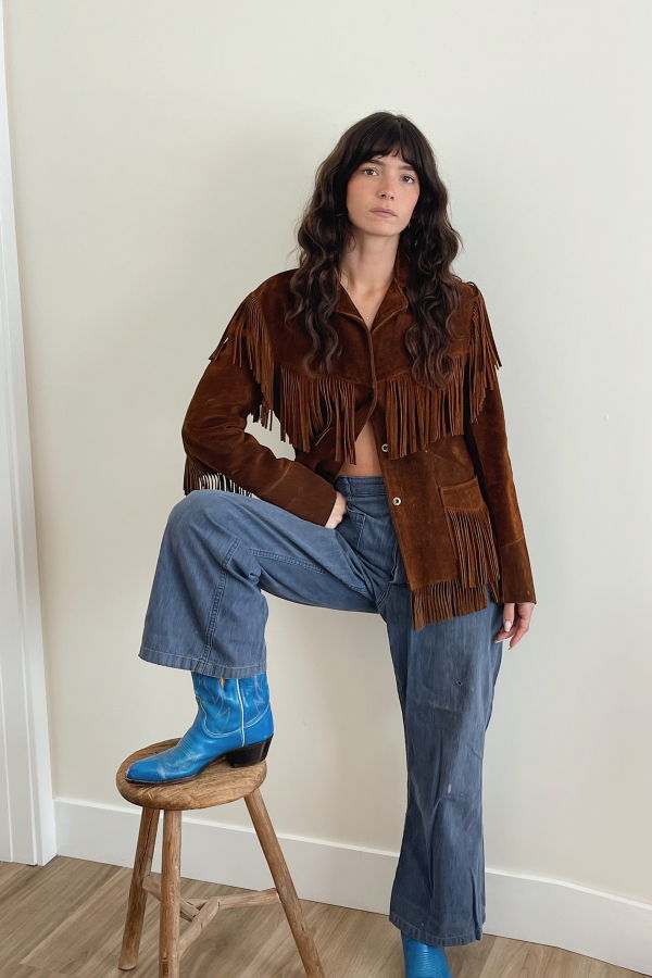 1960s Western Fringe Jacket - Dark Brown