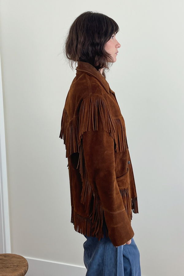 1960s Western Fringe Jacket - Dark Brown