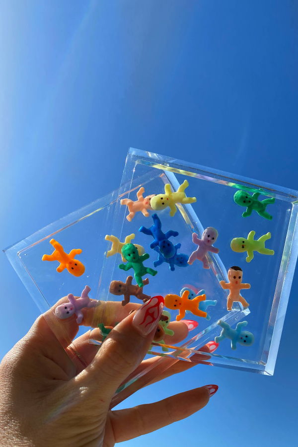 Rosemilk Resin Babies Coaster - Multi-Coloured