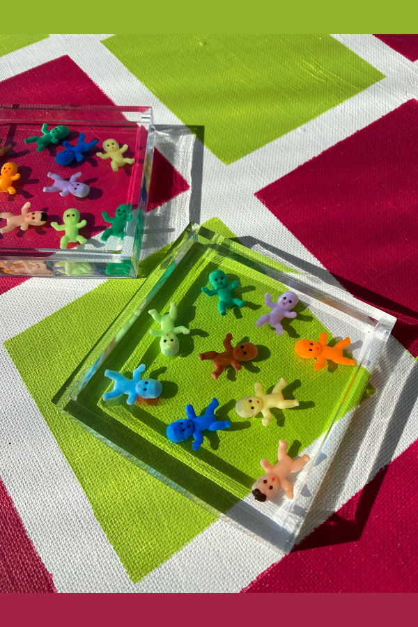 Rosemilk Resin Babies Coaster - Multi-Coloured
