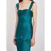 Saloni Selma Long Dress - Midnight Green - Thumbnail 3