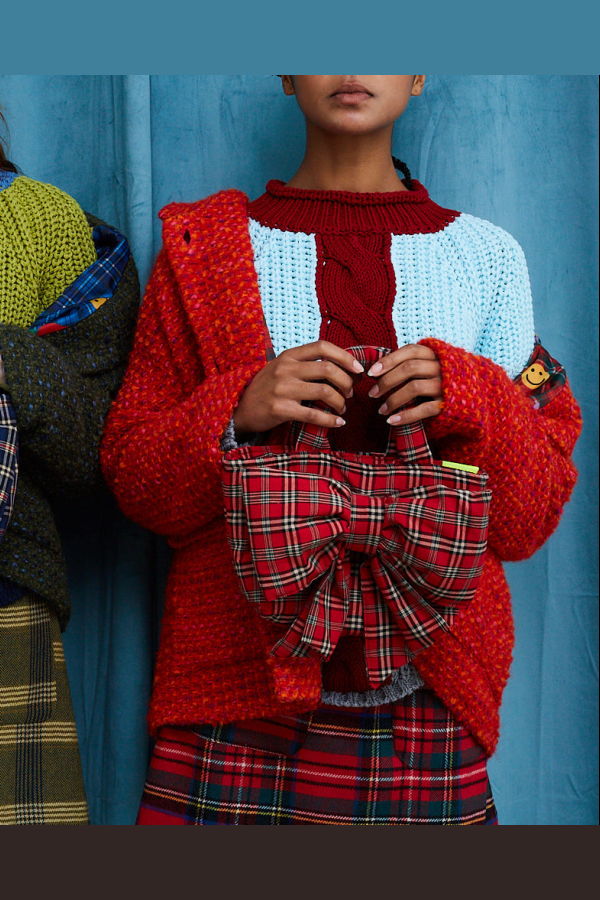 Dr. Bloom Bow Bag - Red Plaid
