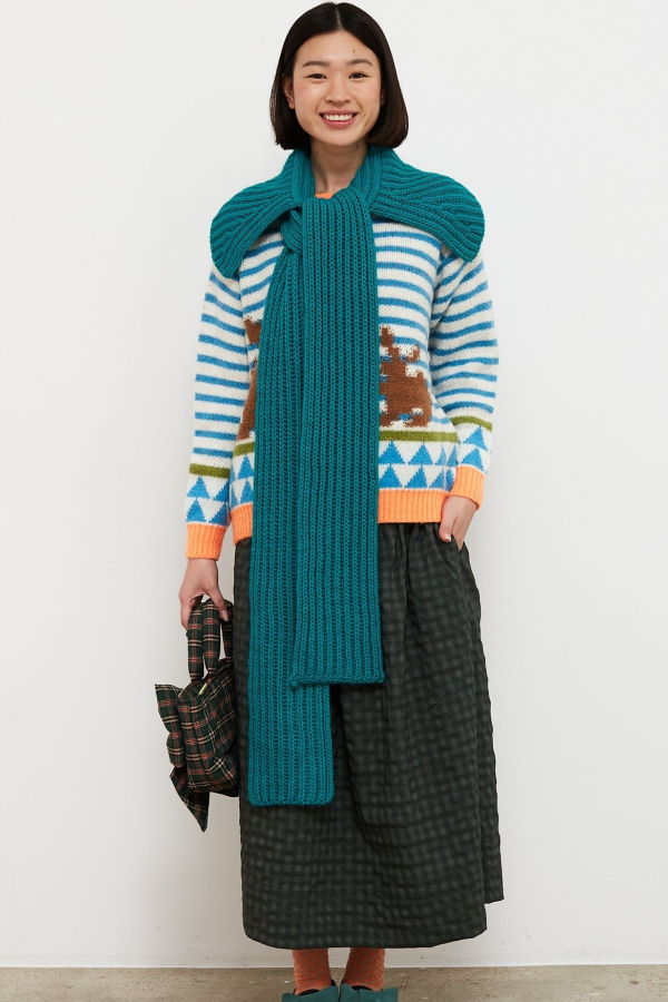 Dr. Bloom Cuello Collared Scarf - Turquoise