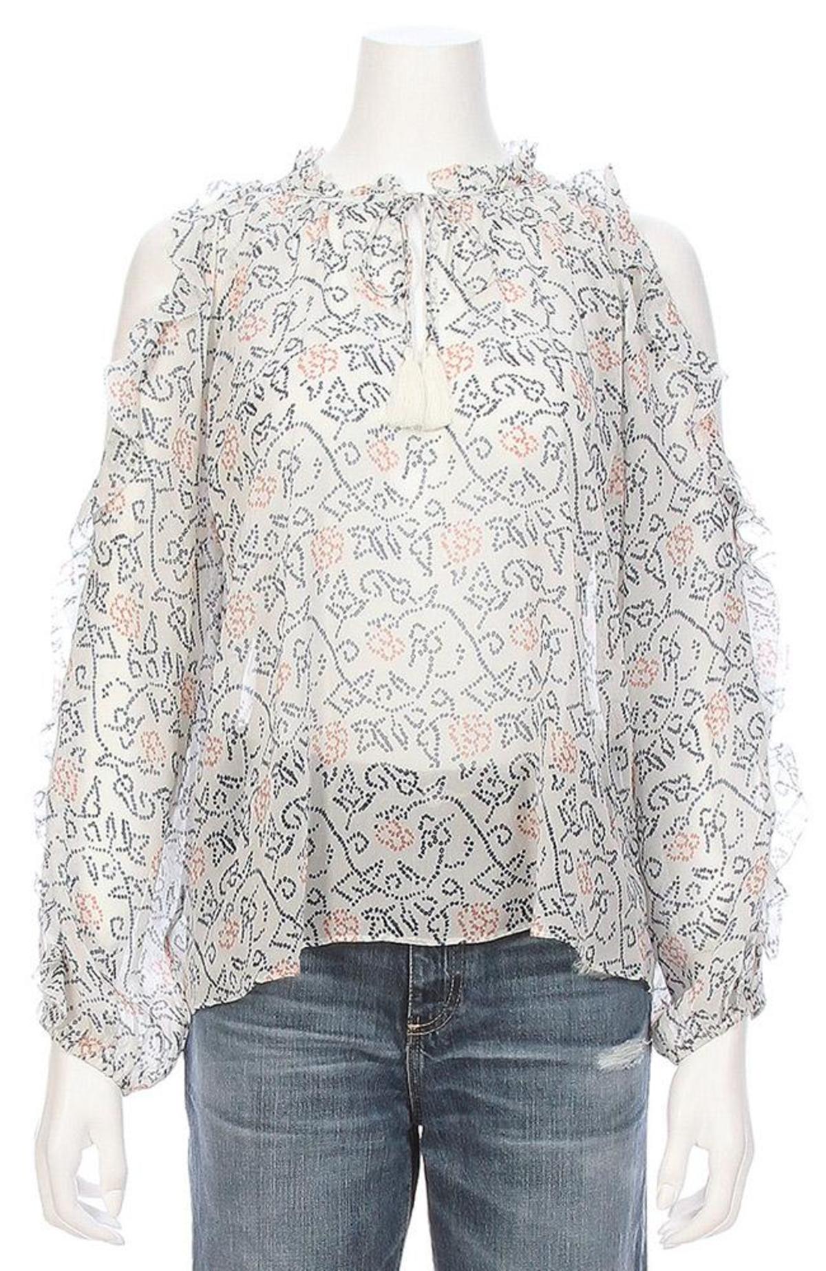 parker cold shoulder ruffle blouse
