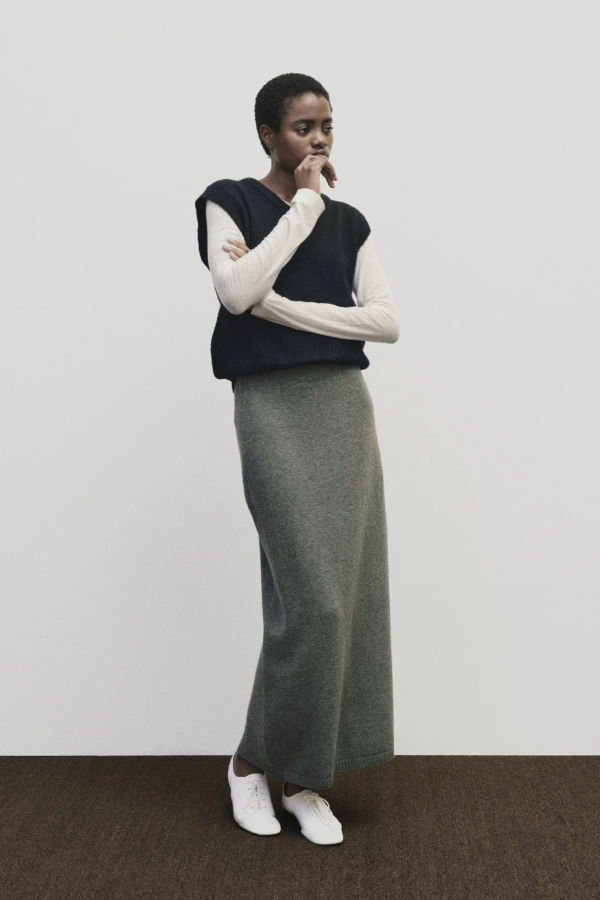 Mijeong Park Cashmere Blend Knit Midi Skirt