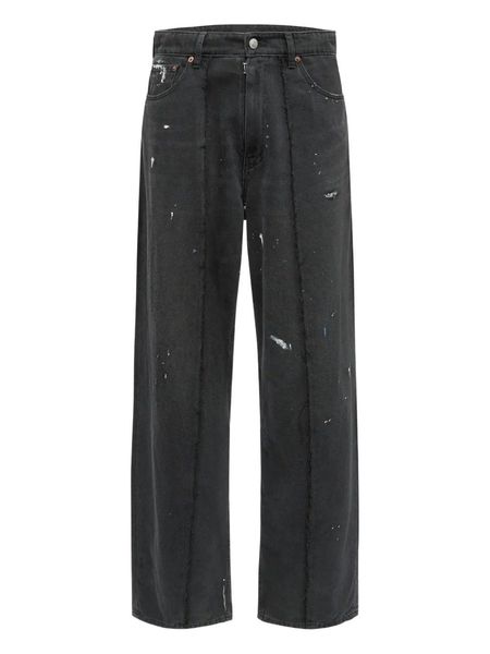パンツ mm6 crease effect wide leg jeans 23aw MM6 Maison Margiela Men's' Crease Effect Wide Leg Jeans in