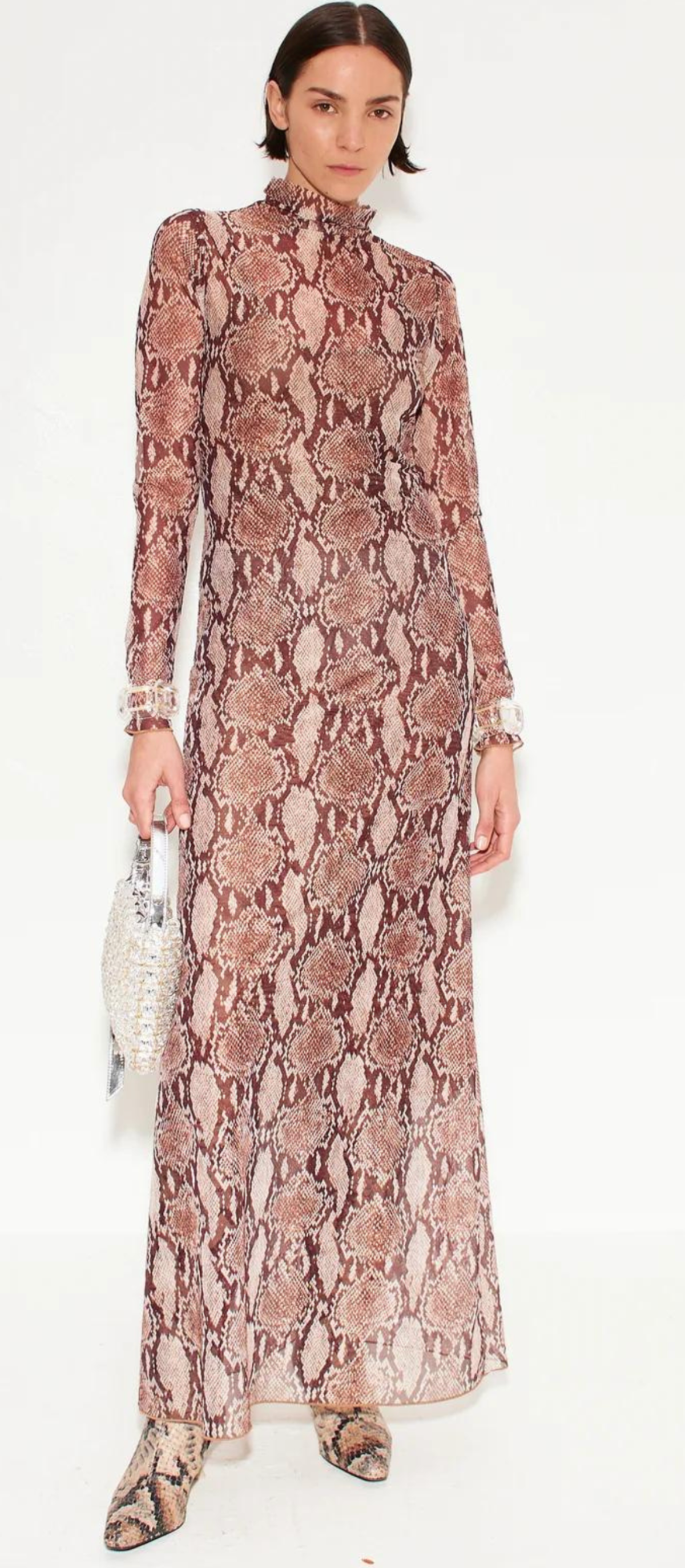 chinese dress ladies Sequin Snake Print Mini Dress - Small / Black