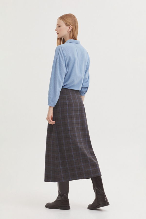 Nice Things Pleats Checkered Skirt
