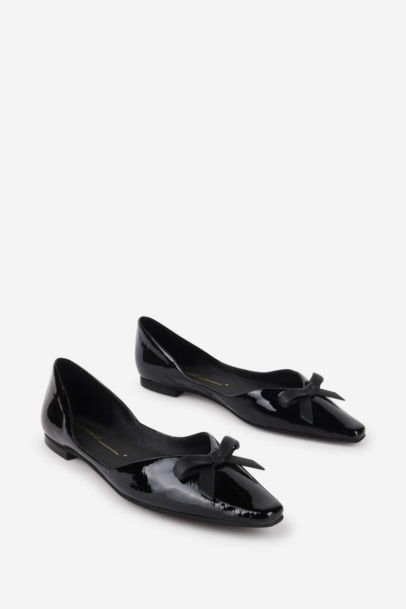 "INTENTIONALLY __________." Cecilia Patent Ballet Flat - Black