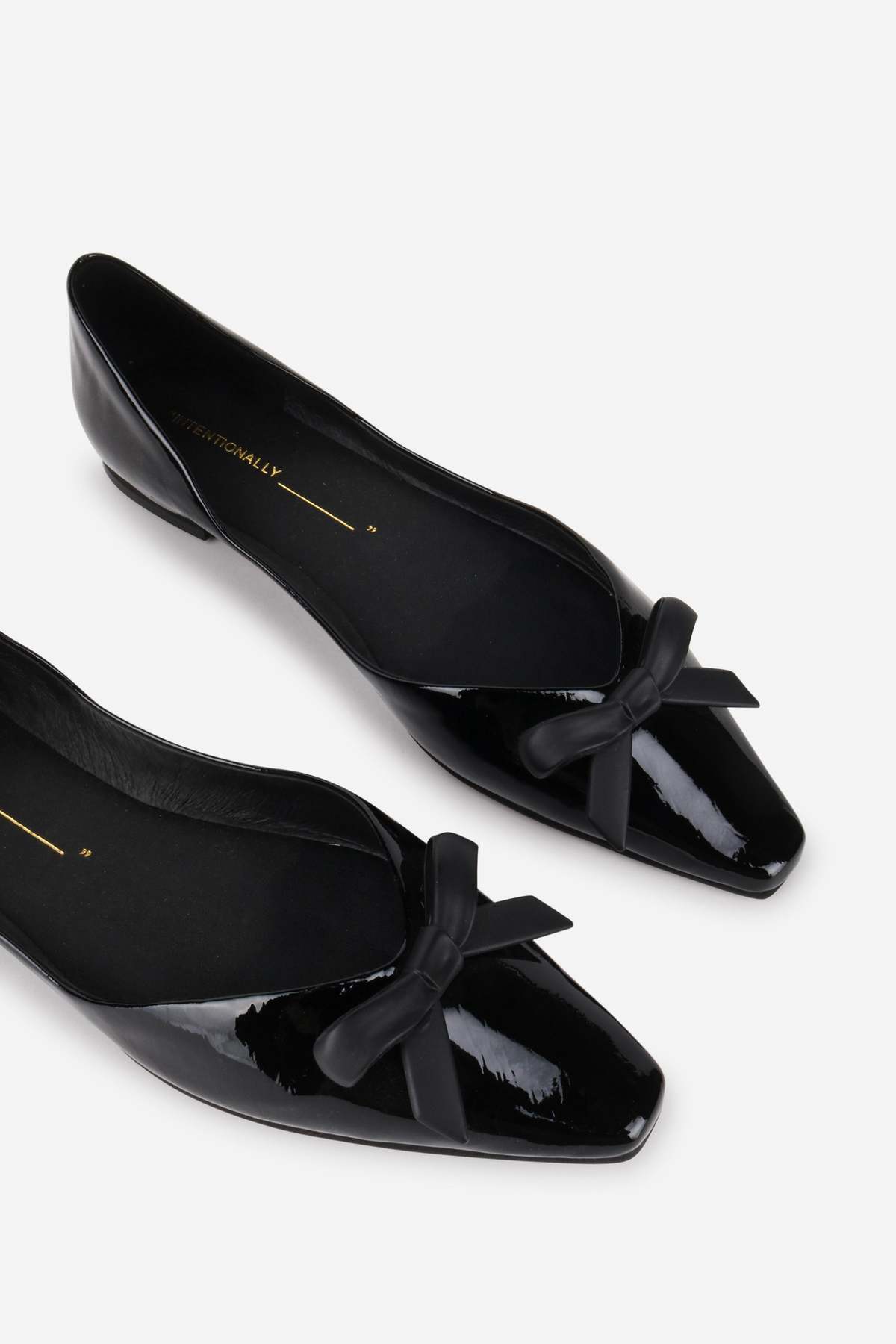 "INTENTIONALLY __________." Cecilia Patent Ballet Flat - Black - Image 4 of 6