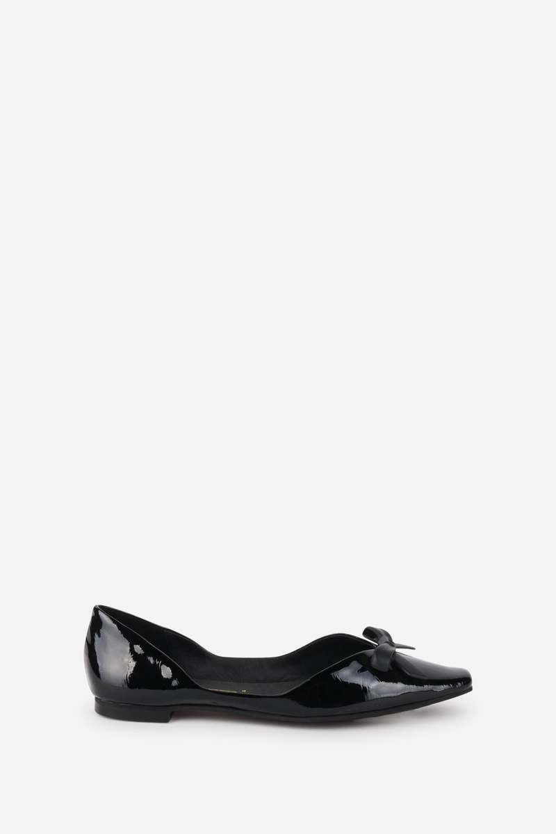 "INTENTIONALLY __________." Cecilia Patent Ballet Flat - Black