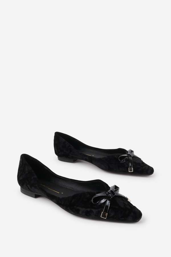 INTENTIONALLY __________. Cecilia Velvet Ballet Flat - Black