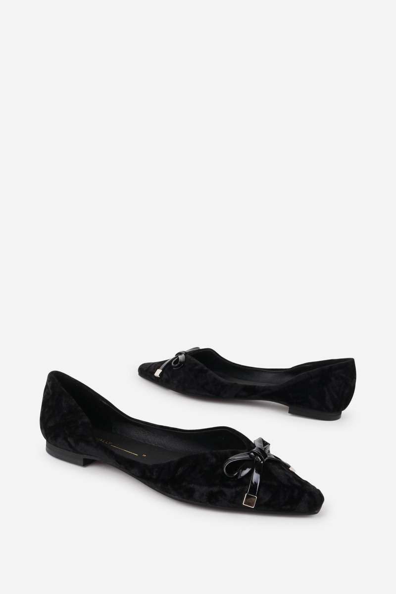 INTENTIONALLY __________. Cecilia Velvet Ballet Flat - Black