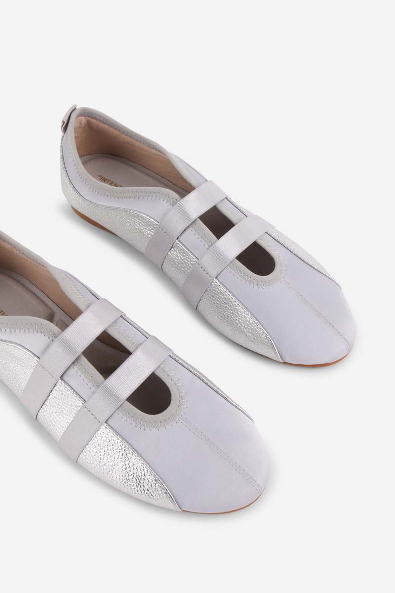"INTENTIONALLY __________." Sporty Leather Slip On Sneaker - Mercury