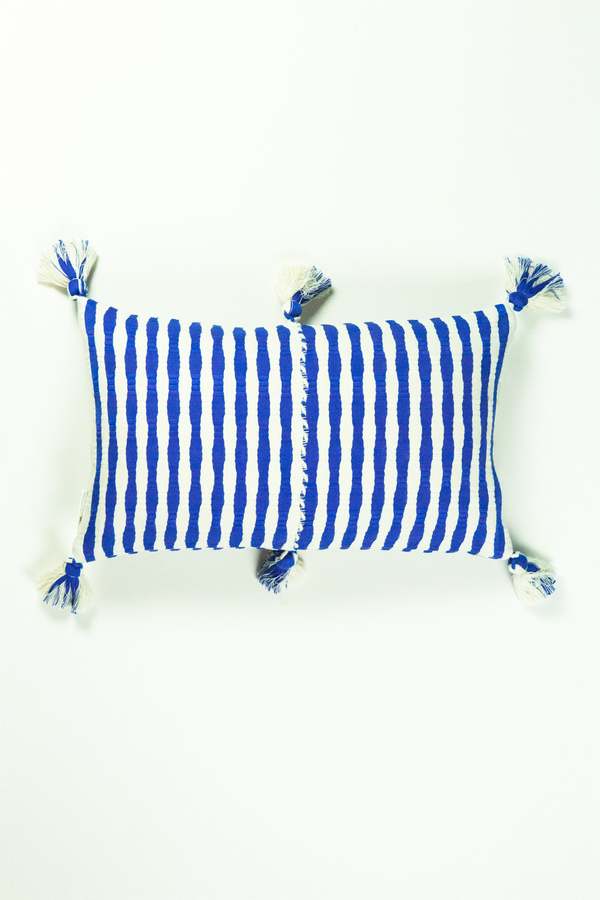 Archive New York Antigua Pillow - Medium Blue Solid